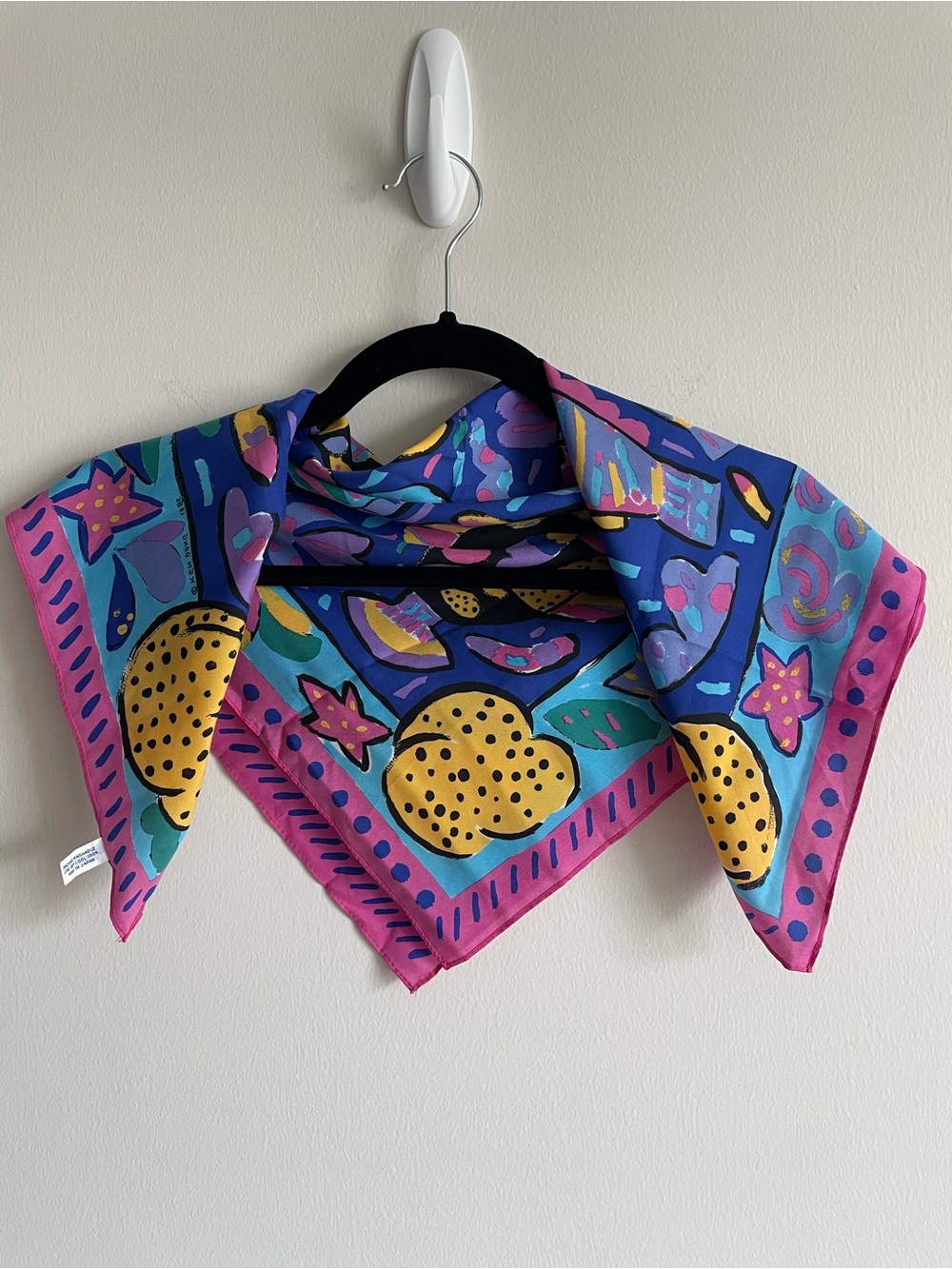 Vintage Ken Done Below The Sea square scarf tropical colorful fish ocean beach